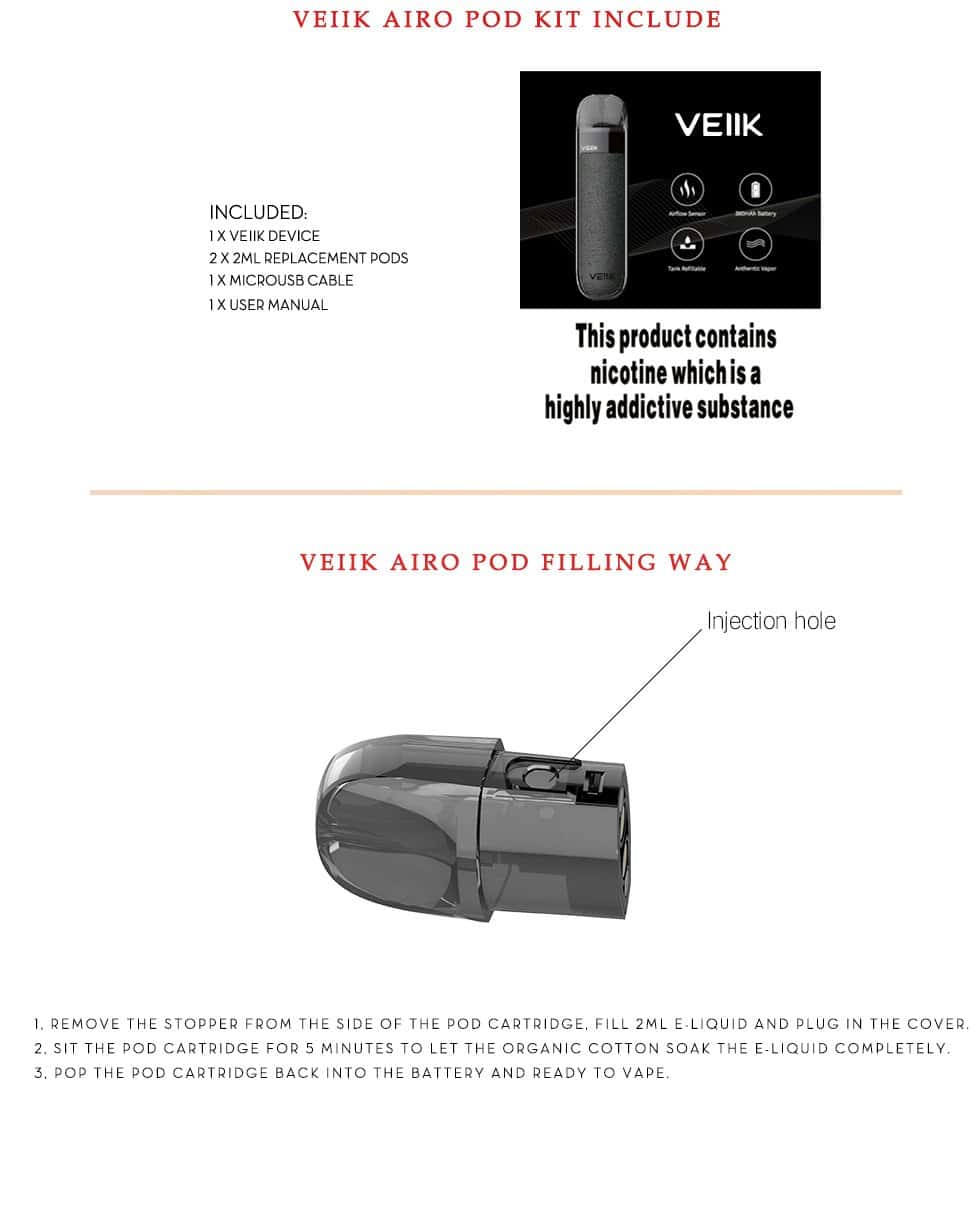 AIRO POD by VEIIK, 2ml Tank